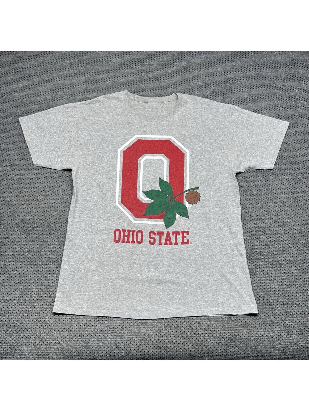 Vintage University Of Ohio State Buckeyes T-Shirt Large RARE MENS GRAY LOGO